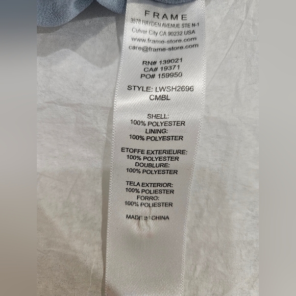 Frame Denim Pleated Billow Sleeve Top SZ L - Picture 6 of 6